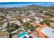 Aerial view of the neighborhood including a yard with a covered patio and backyard pool at 9031 N 14Th St, Phoenix, AZ 85020