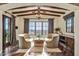 Cozy sitting area with exposed beams, natural light, and mountain views at 10935 E Grandview Way, Scottsdale, AZ 85255