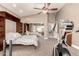 Main bedroom with a Murphy bed, mirror closet doors and exercise equipment at 16256 S 1St St, Phoenix, AZ 85048