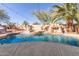 A stunning backyard pool with a slide and integrated spa offers a refreshing outdoor experience at 16256 S 1St St, Phoenix, AZ 85048