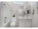 Cozy bathroom featuring a shower-tub combo and single sink vanity at 20386 E Bronco Dr, Queen Creek, AZ 85142