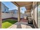 Backyard patio with built-in barbecue, low maintenance rock bed and small patch of grass at 2402 E 5Th St # 1455, Tempe, AZ 85288