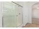 Bright bathroom featuring a modern glass-door shower at 2454 E Vermont Dr, Gilbert, AZ 85295