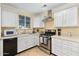 Inviting kitchen features white cabinets, stainless steel appliances and a view to the backyard at 4245 N 16Th Dr, Phoenix, AZ 85015