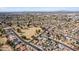 Panoramic aerial shot showing this home located near a golf course and green spaces within a large residential community at 7309 E Diamond Ave, Mesa, AZ 85208