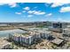 Panoramic aerial view of the neighborhood showcasing waterfront living and city proximity at 945 E Playa Del Norte Dr # 5005, Tempe, AZ 85288