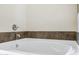 Close-up of a soaking tub with modern faucet and tile accents at 945 E Playa Del Norte Dr # 5005, Tempe, AZ 85288