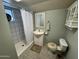 Neat bathroom with a shower, vanity, neutral tones, and essential fixtures at 10013 W Alabama Ave, Sun City, AZ 85351