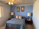 Comfortable bedroom with soft lighting, neutral carpet, and inviting blue walls at 10013 W Alabama Ave, Sun City, AZ 85351