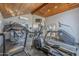 Community gym features modern exercise equipment, and wood vaulted ceilings and plenty of natural light for workouts at 10115 E Mountain View Rd # 2042, Scottsdale, AZ 85258