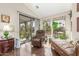 Bright sitting room featuring hardwood floors, a sliding door, and multiple plants at 10337 E Michigan Ave, Sun Lakes, AZ 85248