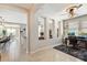 View from the entryway into the living areas with tile flooring and decorative wall cutouts at 17963 E Silver Sage Ln, Rio Verde, AZ 85263