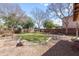 Spacious backyard featuring a trampoline and swing set, perfect for families seeking outdoor enjoyment and recreation at 28871 N Coal Ave, San Tan Valley, AZ 85143