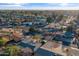 Aerial view of a residential neighborhood featuring tree-lined streets and single-Gathering homes at 734 S Edgewater Dr, Mesa, AZ 85208