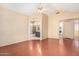 Spacious main bedroom with vaulted ceiling and ensuite bathroom at 819 W Kyle E Ct, Gilbert, AZ 85233