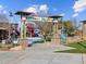 Fun playground entrance with colorful 