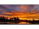 Sunset view overlooking the pond with trees reflecting on the water behind a fence at 9360 E Milagro Ave, Mesa, AZ 85209