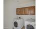 Laundry room features appliances and storage cabinets at 1016 E Saddleback Pl, San Tan Valley, AZ 85143