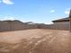 Large backyard surrounded by block wall on a large lot, ready for landscaping and outdoor activities at 8555 W Trenton Ct, Florence, AZ 85132