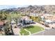 Bird's-eye view displays this home's landscaping, charming patio, and spectacular mountain views at 11628 S Warcloud Ct, Phoenix, AZ 85044