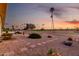 Beautiful desert landscaping leading to a golf course and palm trees during a stunning sunset at 12539 W Paintbrush Dr, Sun City West, AZ 85375