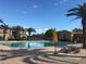 Beautiful community pool area surrounded by palm trees, lounge chairs, and lush landscaping at 1367 S Country Club Dr # 1315, Mesa, AZ 85210