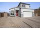 Charming two-story home featuring a red door, gray trim, and a well-maintained front yard at 1447 S Portland Ave, Gilbert, AZ 85296