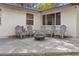 Inviting back patio with comfortable seating and fire pit, ideal for outdoor relaxation and cozy evenings at 2007 S El Camino Dr, Tempe, AZ 85282