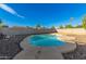 Backyard pool with clear blue water and neutral stone border, perfect for relaxation and recreation at 2336 W Plata Ave, Mesa, AZ 85202