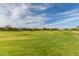 Scenic view of the vibrant green golf course against a bright blue sky with wispy clouds at 2420 E San Borja Trl, Casa Grande, AZ 85194