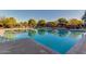 Community pool featuring a large refreshing pool, relaxing cabanas, chairs, and lush landscaping at 337 S 172Nd Dr, Goodyear, AZ 85338