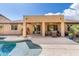 This home has a beautiful backyard patio with a built in pool at 3546 E Latham Way, Gilbert, AZ 85297