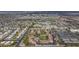 Expansive aerial view of the neighborhood, highlighting the community pool and landscaping at 4901 S Calle Los Cerros Dr # 264, Tempe, AZ 85282