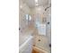 Shower with glass doors and bench at 5567 E Mcdonald Dr, Paradise Valley, AZ 85253