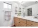 Bright bathroom with a large mirror, neutral tones, and ample counter space for a serene environment at 7401 W Arrowhead Clubhouse Dr # 2079, Glendale, AZ 85308