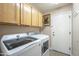 Functional laundry room equipped with modern appliances and cabinet space at 8984 E Sutton Dr, Scottsdale, AZ 85260