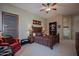 Well-appointed main bedroom with custom headboard, warm lighting, and comfortable furnishings at 9576 E Kiisa Dr, Scottsdale, AZ 85262