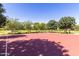 A full-size basketball court surrounded by lush trees, providing a shaded and recreational space at 20325 E Hummingbird Dr, Queen Creek, AZ 85142