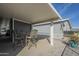 Covered patio with pavers and outdoor seating at 2206 S Ellsworth Rd # 50B, Mesa, AZ 85209