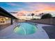 A backyard swimming pool shines in the evening sunlight at 2901 E Cortez St, Phoenix, AZ 85028