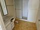 Bathroom featuring a vanity and shower with renovation possibilities at 7940 E Camelback Rd # 712, Scottsdale, AZ 85251