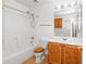 Cozy bathroom featuring a tub and a wooden vanity cabinet with drawers and mirror at 9212 E Cedar Basin Ln, Gold Canyon, AZ 85118