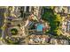 Stunning aerial view of community amenities including a pool, clubhouse, and lush landscaping at 1941 S Pierpont Dr # 1013, Mesa, AZ 85206