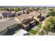 Charming aerial view of backyard, showcasing patio, garden, and mature landscaping at 2428 E Iris Dr, Chandler, AZ 85286