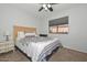 Bedroom with a bed, nightstand, and window with blind at 5726 W Mercury Way, Chandler, AZ 85226