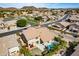 Beautiful aerial view of a home with a backyard pool in a well-maintained community at 6105 W Kimberly Way, Glendale, AZ 85308