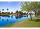 Picturesque lake surrounded by mature trees and well-manicured lawns, enhancing community charm at 6105 W Kimberly Way, Glendale, AZ 85308