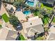 Breathtaking aerial view of a private backyard oasis with a pool, lush landscaping, and ample entertainment space at 8421 W Alex Ave, Peoria, AZ 85382