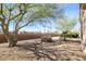 Low-maintenance backyard with desert landscaping featuring native trees and shrubs adding natural beauty to the property at 16949 W Oasis Springs Way, Surprise, AZ 85387