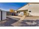 Backyard area with shed, white picket fence, and gravel at 19864 E Via Del Oro --, Queen Creek, AZ 85142